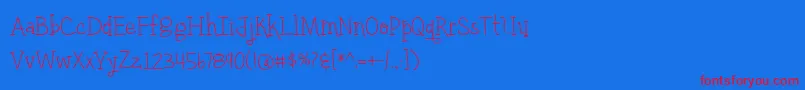 YellowUmbrellaThin Font – Red Fonts on Blue Background