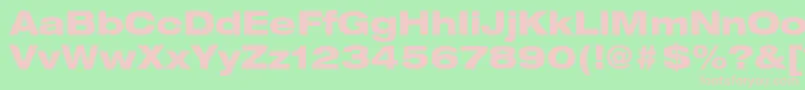 ContextRepriseBlackexpSsiNormal-fontti – vaaleanpunaiset fontit vihreällä taustalla