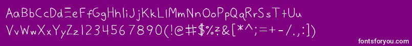 Justy3B Font – White Fonts on Purple Background