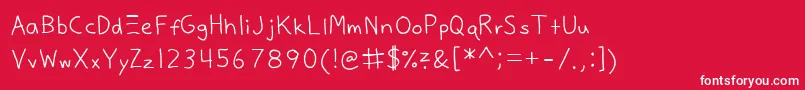 Justy3B Font – White Fonts on Red Background
