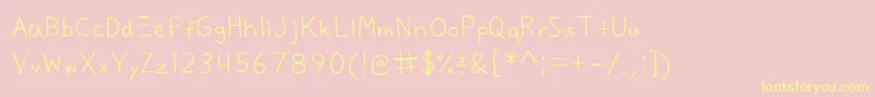 Justy3B Font – Yellow Fonts on Pink Background
