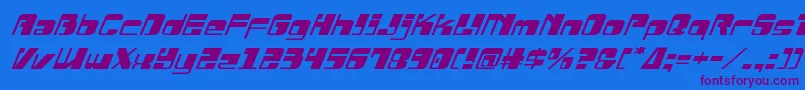 Drosselmeyerexpandital Font – Purple Fonts on Blue Background