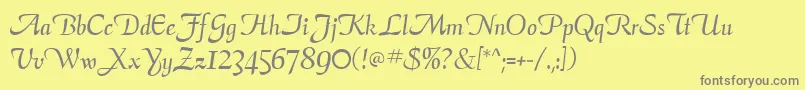 AriaScriptSsi Font – Gray Fonts on Yellow Background
