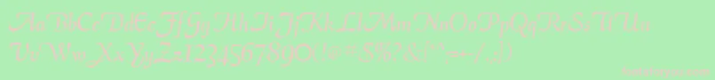 AriaScriptSsi Font – Pink Fonts on Green Background