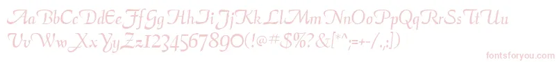 AriaScriptSsi-Schriftart – Rosa Schriften auf weißem Hintergrund