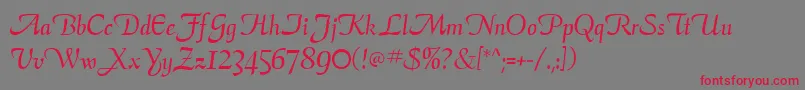 AriaScriptSsi Font – Red Fonts on Gray Background