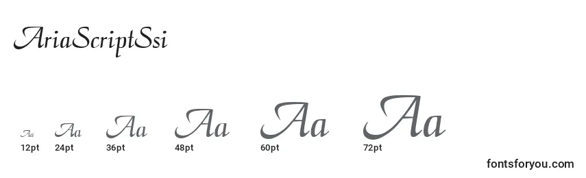 Размеры шрифта AriaScriptSsi