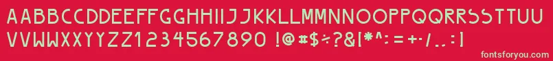 Peyoregular Font – Green Fonts on Red Background