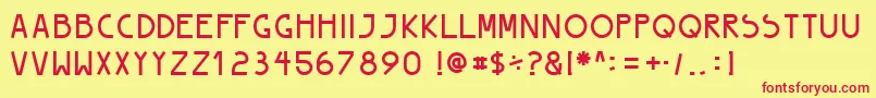 Peyoregular Font – Red Fonts on Yellow Background