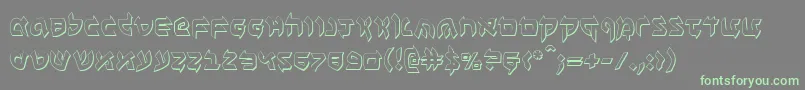 フォントBen Zion 3D – 灰色の背景に緑のフォント