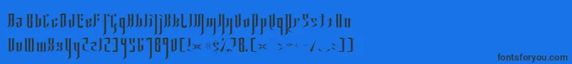 YsgarthNormal-Schriftart – Schwarze Schriften auf blauem Hintergrund