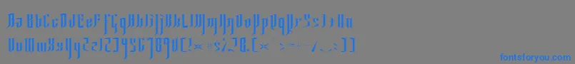 フォントYsgarthNormal – 灰色の背景に青い文字