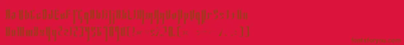 YsgarthNormal Font – Brown Fonts on Red Background
