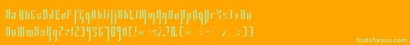 YsgarthNormal Font – Green Fonts on Orange Background