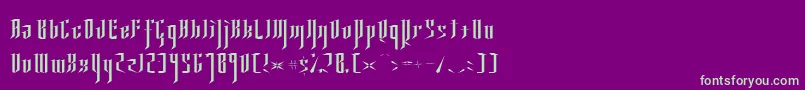 YsgarthNormal Font – Green Fonts on Purple Background