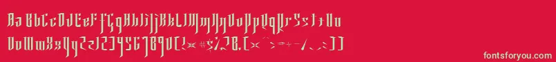 フォントYsgarthNormal – 赤い背景に緑の文字