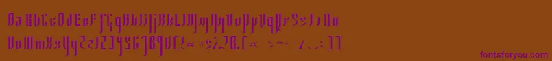 YsgarthNormal Font – Purple Fonts on Brown Background