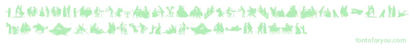 MixedSilhouettesFree-fontti – vihreät fontit
