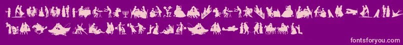 フォントMixedSilhouettesFree – 紫の背景にピンクのフォント