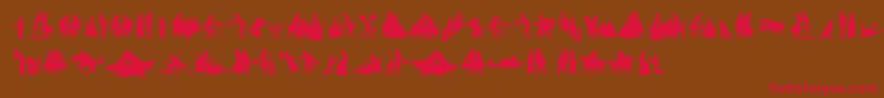 MixedSilhouettesFree Font – Red Fonts on Brown Background