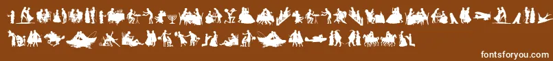 MixedSilhouettesFree Font – White Fonts on Brown Background