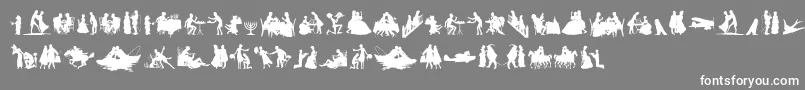 フォントMixedSilhouettesFree – 灰色の背景に白い文字