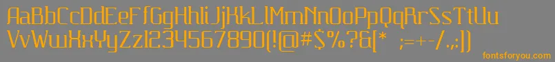 フォントCarbona – オレンジの文字は灰色の背景にあります。