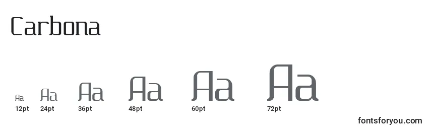 Carbona Font Sizes