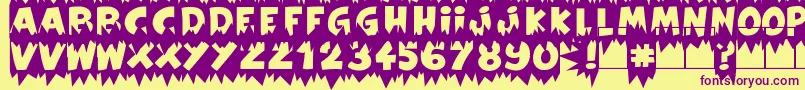 ExtraSalesBlank Font – Purple Fonts on Yellow Background