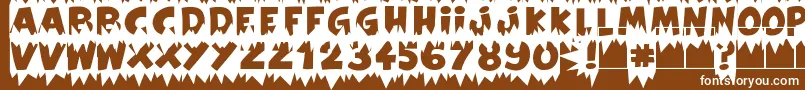 フォントExtraSalesBlank – 茶色の背景に白い文字