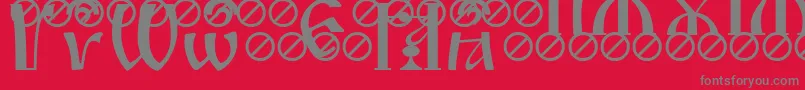 フォントIrmologionBrthcircumflex – 赤い背景に灰色の文字