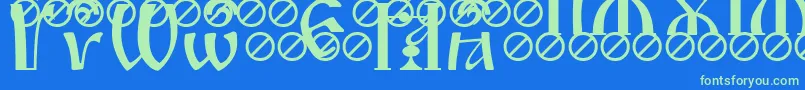 IrmologionBrthcircumflex Font – Green Fonts on Blue Background