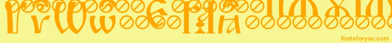 IrmologionBrthcircumflex Font – Orange Fonts on Yellow Background