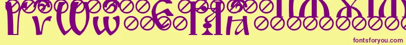 IrmologionBrthcircumflex Font – Purple Fonts on Yellow Background