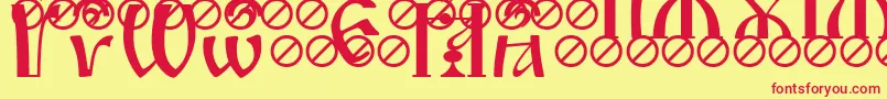 IrmologionBrthcircumflex Font – Red Fonts on Yellow Background