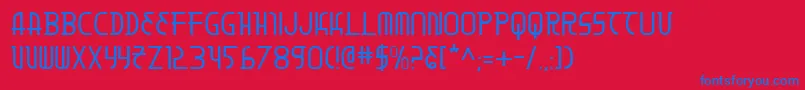 Moon ffy Font – Blue Fonts on Red Background