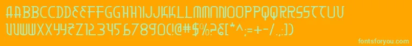 Moon ffy Font – Green Fonts on Orange Background