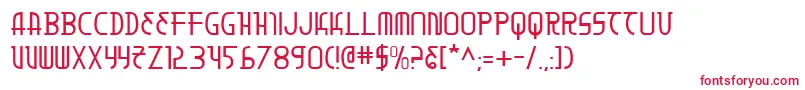 フォントMoon ffy – 白い背景に赤い文字