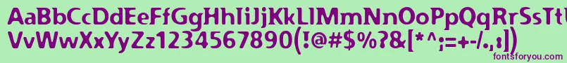 PfplazmBold-fontti – violetit fontit vihreällä taustalla