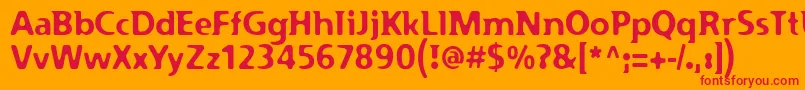 フォントPfplazmBold – オレンジの背景に赤い文字