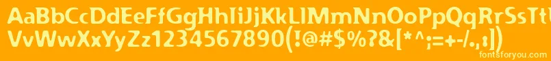 フォントPfplazmBold – オレンジの背景に黄色の文字