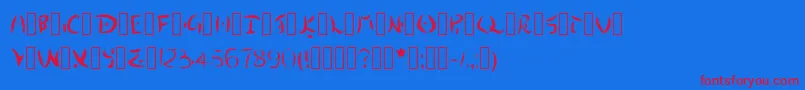 DestinyIsland Font – Red Fonts on Blue Background