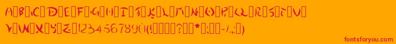 フォントDestinyIsland – オレンジの背景に赤い文字