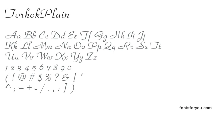 Schriftart TorhokPlain – Alphabet, Zahlen, spezielle Symbole