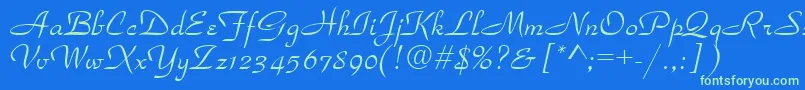 TorhokPlain Font – Green Fonts on Blue Background