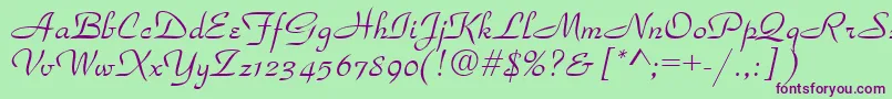 TorhokPlain Font – Purple Fonts on Green Background