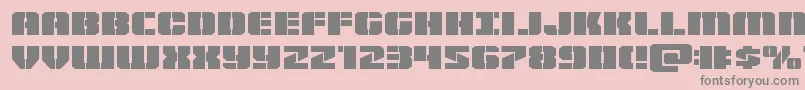 Warpthrusterexpand-Schriftart – Graue Schriften auf rosa Hintergrund