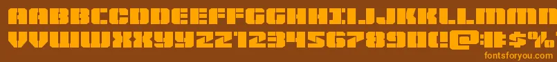 Warpthrusterexpand Font – Orange Fonts on Brown Background