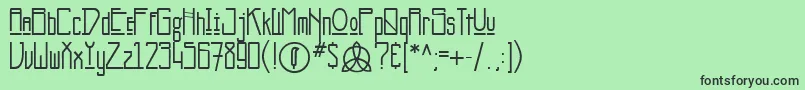 フォントKashner – 緑の背景に黒い文字