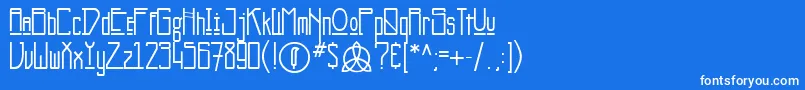 フォントKashner – 青い背景に白い文字